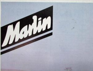 1989 Marlin Roadster Sales Brochure Description Sheet & Price List Order Form