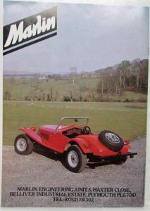 1989 Marlin Roadster Sales Brochure Description Sheet & Price List Order Form