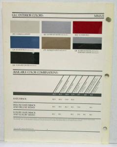 1985 Mazda GLC Color & Trim Paint Chips