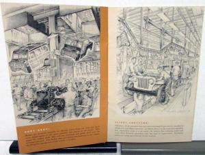 1947-50 Willys Overland Informational Brochure Pencil Sketches Of Factory Jeep