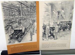 1947-50 Willys Overland Informational Brochure Pencil Sketches Of Factory Jeep