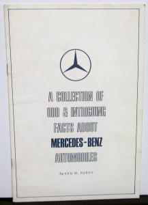 1961 Mercedes-Benz Odd & Intriguing Facts Booklet - White Cover 41040A