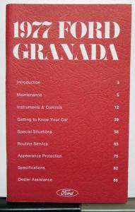 1977 Ford Granada Owners Operators Manual Original