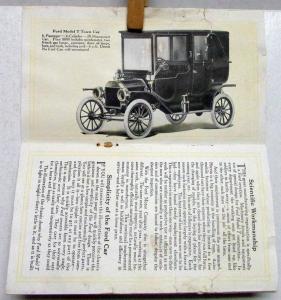 1913 Ford Model T Sales Brochure Touring Car Runabout Town Car Sales Brochure