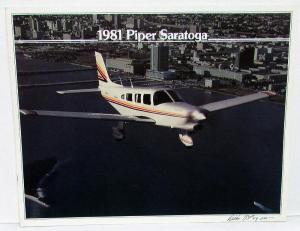 1981 Piper Saratoga Airplane Sales Brochure Aviation Features & Info Original