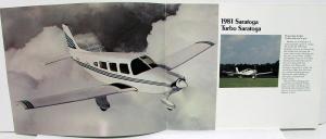 1981 Piper Saratoga Airplane Sales Brochure Aviation Features & Info Original