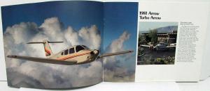 1981 Piper Arrow Airplane Sales Brochure Aviation Features & Info Original