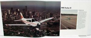 1981 Piper Archer II Airplane Sales Brochure Aviation Features & Info Original