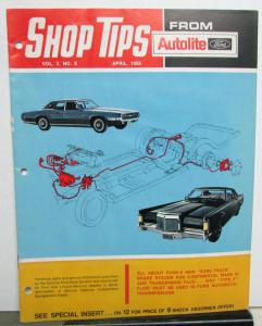 1969 April Ford Shop Tips Vol 7 No 8 New Sure Track Brake System & Type F Fluid