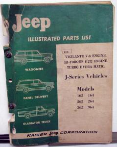 1965-66 Jeep Dealer Illustrated Parts List J Series Wagoneer Panel Gladiator