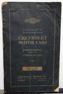 1931 Chevrolet Independence Series AE Owners Operators Manual Orig 9th Edition