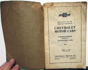 1931 Chevrolet Independence Series AE Owners Operators Manual Orig 9th Edition