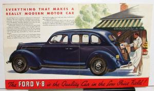 1937 Ford V8 85 60 Sedan Coupe Color Sales Folder Mailer Original