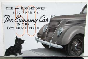 1937 Ford 60HP Flathead V8 Sales Brochure Original Large Folder