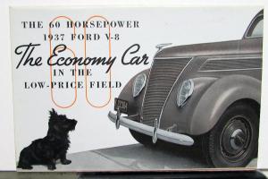 1937 Ford 60HP Flathead V8 Sales Brochure Original Large Folder