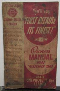 1941 Chevrolet Master Special Deluxe Owners Operators Manual Original