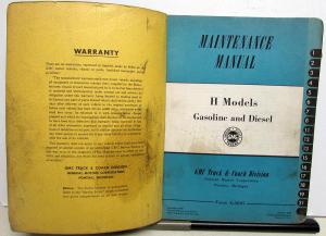 1950 GMC Trucks Models 520-970 HC HD HF Service Shop Repair Maintenance Manual