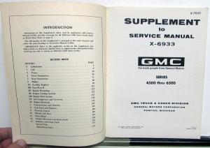 1970 GMC Trucks Series 4500-6500 Service Shop Repair Manual Supplement