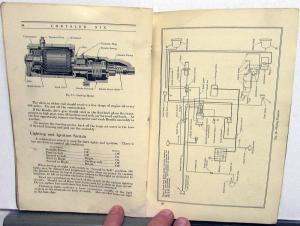 1925 Chrysler Six Owners Operators Instruction Manual Original Sixth Edition