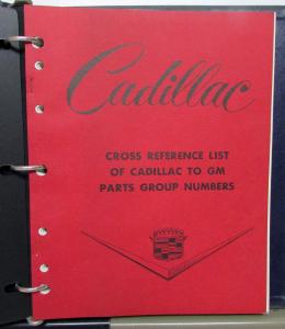 1964-1965 Cadillac Dealer Cross Reference Cadillac To GM Parts Group Numbers