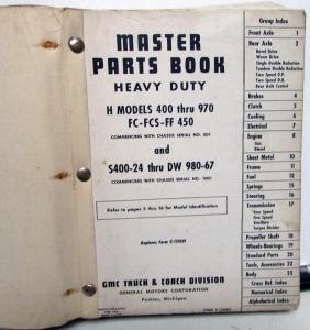 1949-1952 GMC Truck Dealer Heavy Duty Master Parts Book Models 400 Thru 980