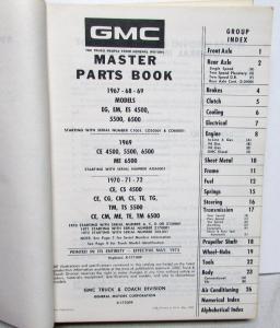 1967-1972 GMC Truck Dealer Master Parts Book Medium Duty 4500 5500 6500