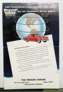 1952 Studebaker Commander Champion 100 Years Anniversary Sales Mailer