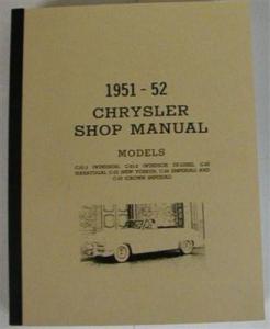 1951 - 1952 Chrysler Shop Service Manual