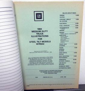 1984 GMC Chevrolet Truck Parts Book Medium Duty Steel Tilt W7R042 Models GM