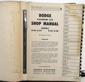 1953 Dodge Service Shop Repair Manual D-44 D-46 D-47 D-48