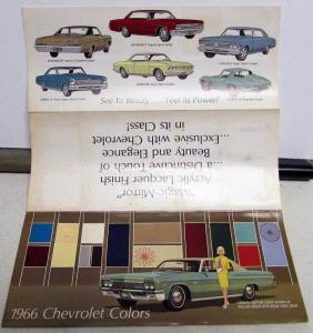 1966 Chevrolet Color Selection Leaflet Willow Green Caprice Coupe Paint Chips