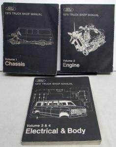 1975 Ford Truck Service Shop Manual Set F-100 250 350 F-600 C-750 Pickup Van