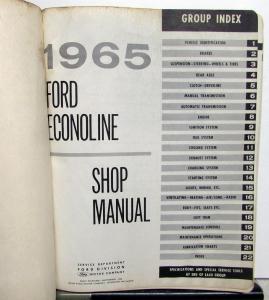 1965 Ford Econoline Shop Service Manual Original Falcon Station Bus Club Wagon