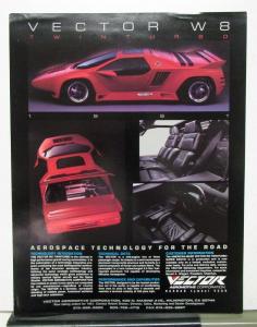 1991 Vector W8 Sales Brochure & Specifications