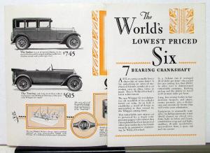 1928 Whippet Six Sales Brochure & Specifications