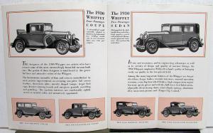 1930 Whippet 96A 98A Sedan Coupe Commercial Chassis Roadster Specs Sale Brochure