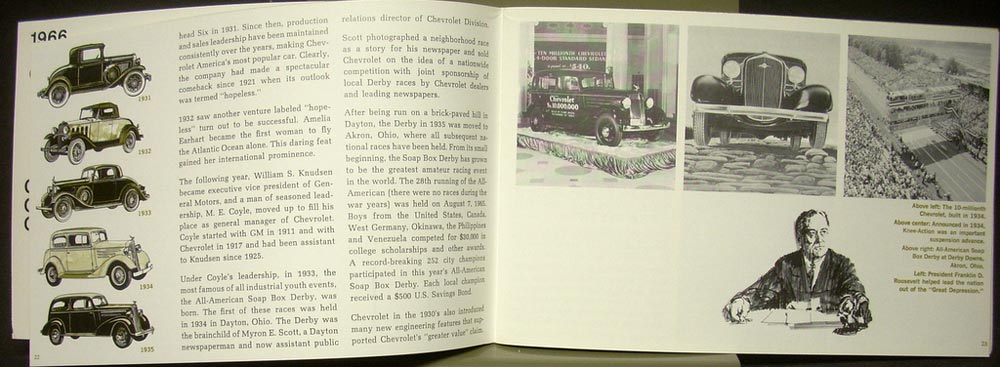 The Chevrolet Story 1911 thru 1966 Book ORIGINAL