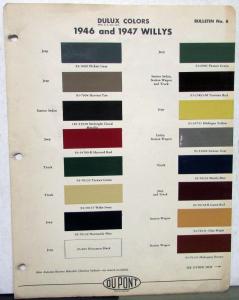 1946-1947 Willys Jeep Paint Chips By DuPont