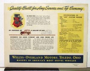 1947 Willys Jeep Station Wagon Sales Brochure & Specifications