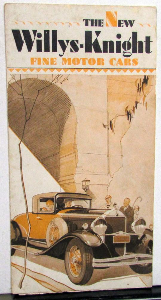 1930 Willys Knight Six Models 66B 70B Roadster Sedan Coupe Coach Sales Brochure