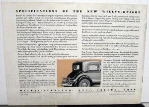 1931 Willys Knight Model 66D With Sleeve Valve Motor Brochure & Specs Original