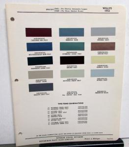 1952 Willys Jeep Car Truck Wagon Paint Chips By Ditzler Original