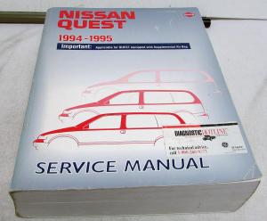 1994-1995 Nissan Quest Service Shop Repair Manual Model V40 Series