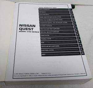 1994-1995 Nissan Quest Service Shop Repair Manual Model V40 Series