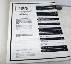 1986 Nissan Truck Z24 Electro Injection Engine Service Manual Mod 720 Supplement