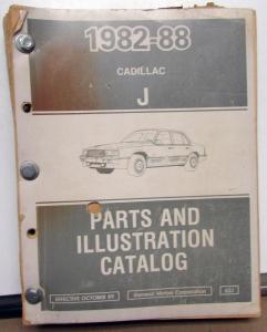 1982-88 Cadillac Dealer Parts & Illustrations Catalog Book J Cimarron Models