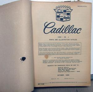 1982-88 Cadillac Dealer Parts & Illustrations Catalog Book J Cimarron Models