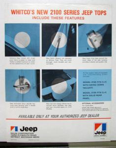 1967 Jeep CJ-5 Whitco 2100 Tops Sales Brochure