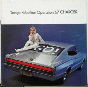 1967 Dodge Charger  Rebillion Operation Sales Brochure Color Original 8 x 8