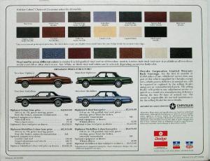 1977 Dodge Diplomat Color Sales Brochure Original